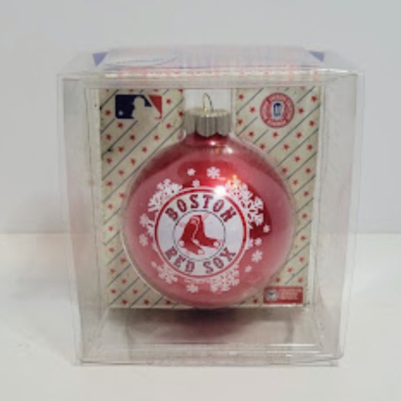 BOSTON RED SOX GLASS ORNAMENT NEW IN BOX OFFICIAL PRODUCT - Picture 1 of 4